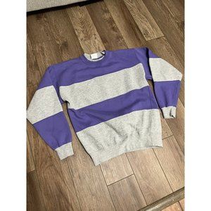 Vintage Cheetah Striped Crewneck Sweater 90s